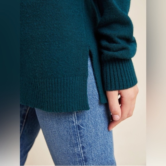 NWT Anthropologie Welford Tunic Sweater, Dark Turquoise, Size XS - Picture 3 of 10